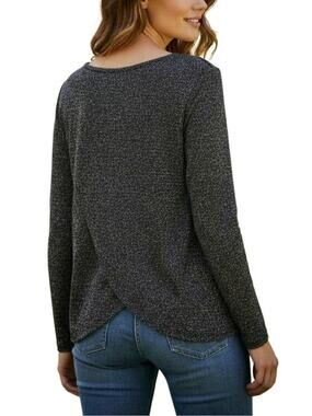 GENERATION LOVE Knit Metallic Fiber Crossback Hem Long Sleeve Size XS / Small